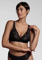 Reggiseno a Vela senza ferretto 259 Belseno Pizzo - Nero - Nero | Lepel