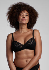 Reggiseno senza ferretto 450 Belseno Pizzo Cotton - Nero - Nero | Lepel