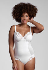 Body senza ferretto 454 Belseno Pizzo Cotton - Bianco - Bianco | Lepel