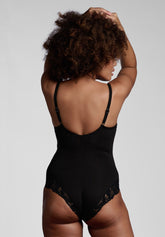 Body senza ferretto 454 Belseno Pizzo Cotton - Nero - Nero | Lepel
