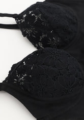 Body senza ferretto 454 Belseno Pizzo Cotton - Nero - Nero | Lepel