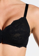 Reggiseno senza ferretto Preformato in Pizzo Elasticizzato 490 Belseno Essere - Nero - Nero | Lepel