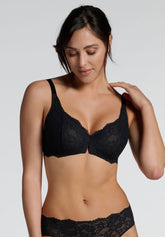 Reggiseno Balconcino con Ferretto in Pizzo Elasticizzato 491 Belseno Essere - Nero - Nero | Lepel