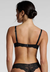 Reggiseno Balconcino con Ferretto Imbottito in Pizzo Elasticizzato 495 Belseno Essere - Nero - Nero | Lepel