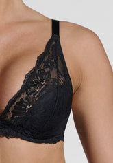 Reggiseno Balconcino con Ferretto Imbottito in Pizzo Elasticizzato 495 Belseno Essere - Nero - Nero | Lepel