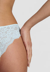 Slip Brasiliano in Pizzo Elasticizzato 493 Belseno Essere - Celeste - Celeste | Lepel