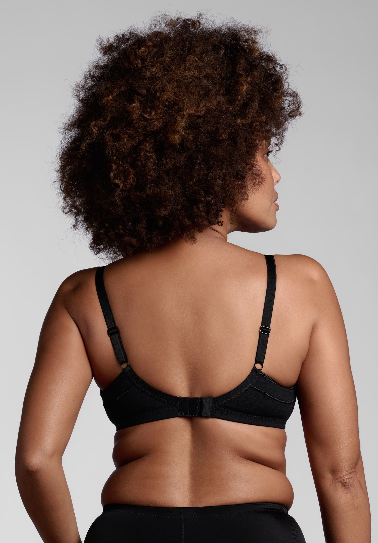 TRYLO KPL Reggiseno In Cotone Donna Senza Ferretto E Non Imbottito – Effetto Minimizer, Taglie Forti Dalla C Alla I, Colore Nero, 44D