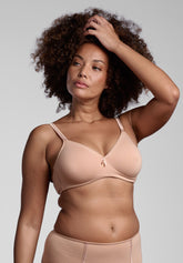 Reggiseno Incrociato senza ferretto Preformato 355 Belseno Segreto Cotton - Nudo - Nude | Lepel