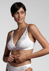 Reggiseno a Vela senza ferretto 259 Belseno Pizzo - Bianco - Bianco | Lepel