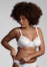 Reggiseno senza ferretto 450 Belseno Pizzo Cotton - Bianco - Bianco | Lepel