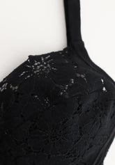 Reggiseno Balconcino con Ferretto 451 Belseno Pizzo Cotton - Nero - Nero | Lepel
