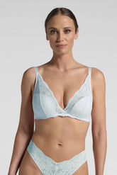 Reggiseno Balconcino con Ferretto Imbottito in Pizzo Elasticizzato 495 Belseno Essere - Celeste - Celeste | Lepel