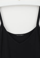 Canotta Spallina Stretta Doppio Scollo Avantgarde Essential - Nero - Nero | Lepel